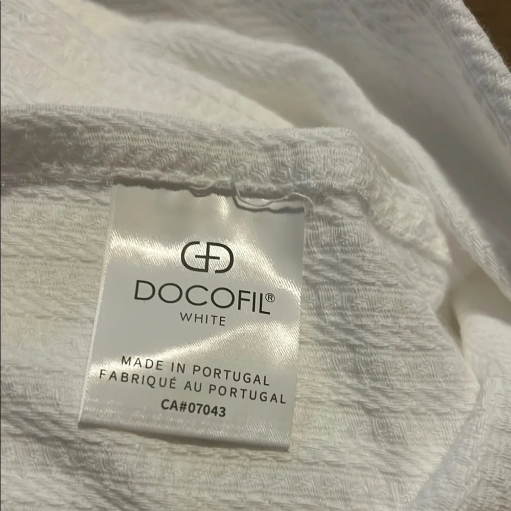 DOCOFIL White Textured Euro Pillow Shams Set of 2 made in Portugal Cotton